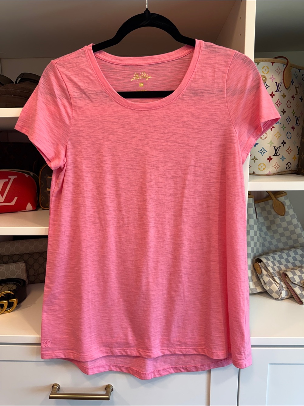 Lilly Pulitzer Pink Short-Sleeve Crewneck Tee Etta